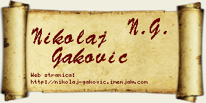 Nikolaj Gaković vizit kartica